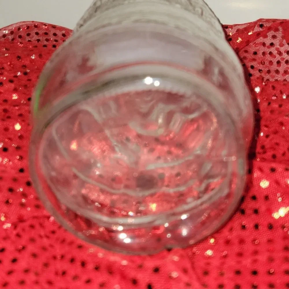 Santa Claus Clear Glass Apothecary Candy Cookie Jar with Lid Christmas Decor